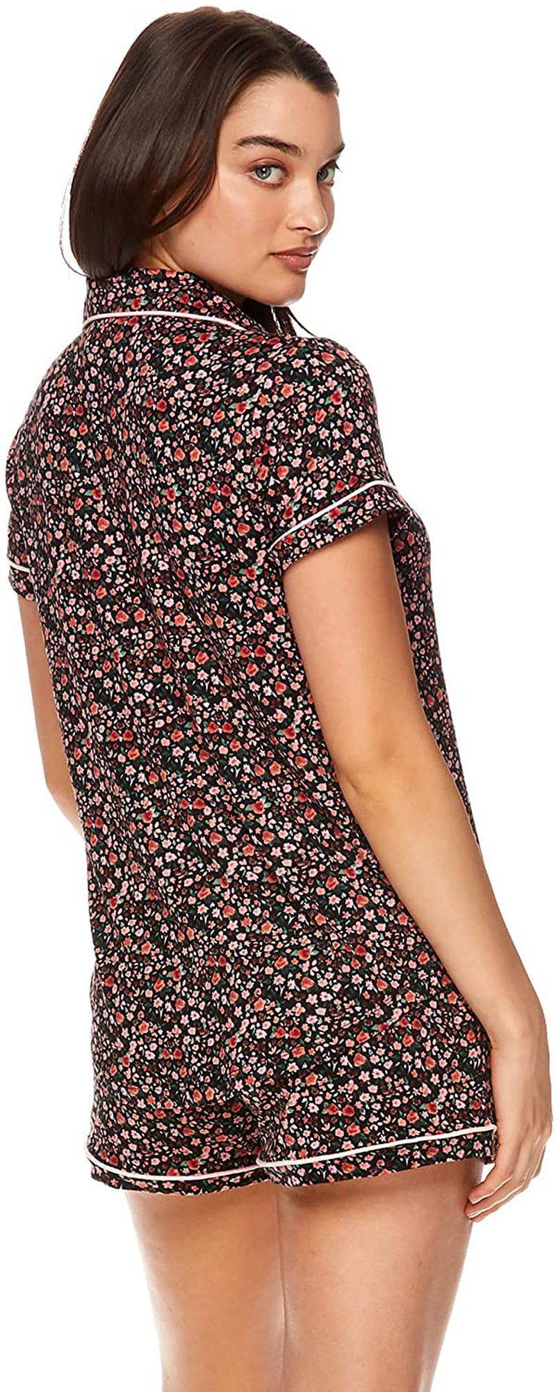 Nanette Lepore Womens Button Down Pajama Shirt and Elastic Waist Shorts Bridesmaid PJ Lounge Set Apparel & Accessories > Clothing > Sleepwear & Loungewear > Pajamas Nanette Lepore