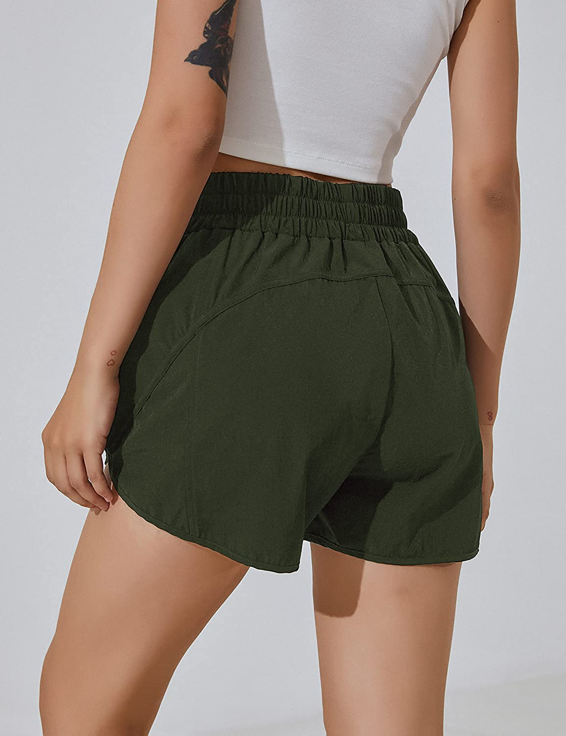 Blooming Jelly Womens High Waisted Running Shorts Athletic Workout Shorts Quick Dry Pants with Zipper Pocket Apparel & Accessories > Clothing > Shorts Kylie Max
