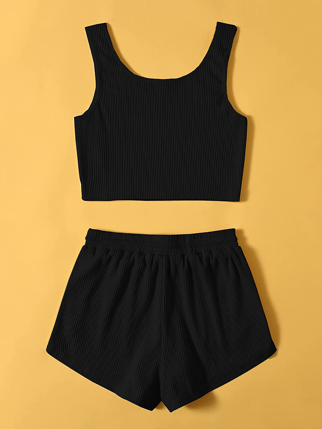 Sweatyrocks Women'S Suit Two Piece Outfits Sleeveless Crop Cami Top and Shorts Set Apparel & Accessories > Clothing > Sleepwear & Loungewear Kylie Max