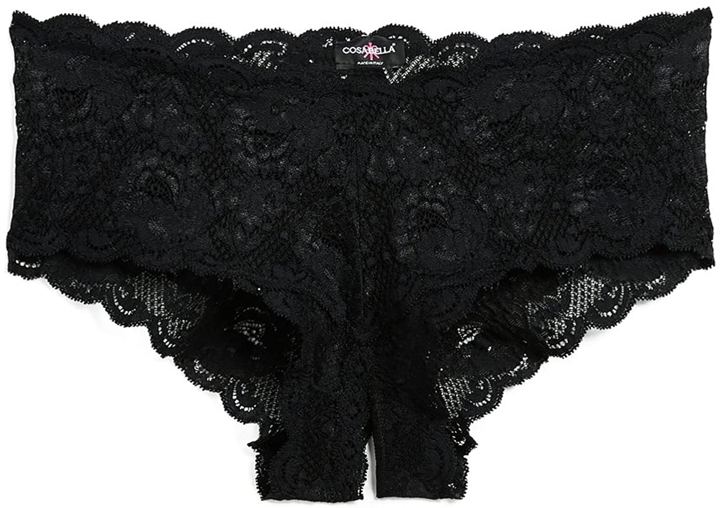 Cosabella Women'S Never Say Never Naughtie Open Gusset Hotpant Panty Apparel & Accessories > Clothing > Underwear & Socks > Underwear Cosabella Black Medium-Large