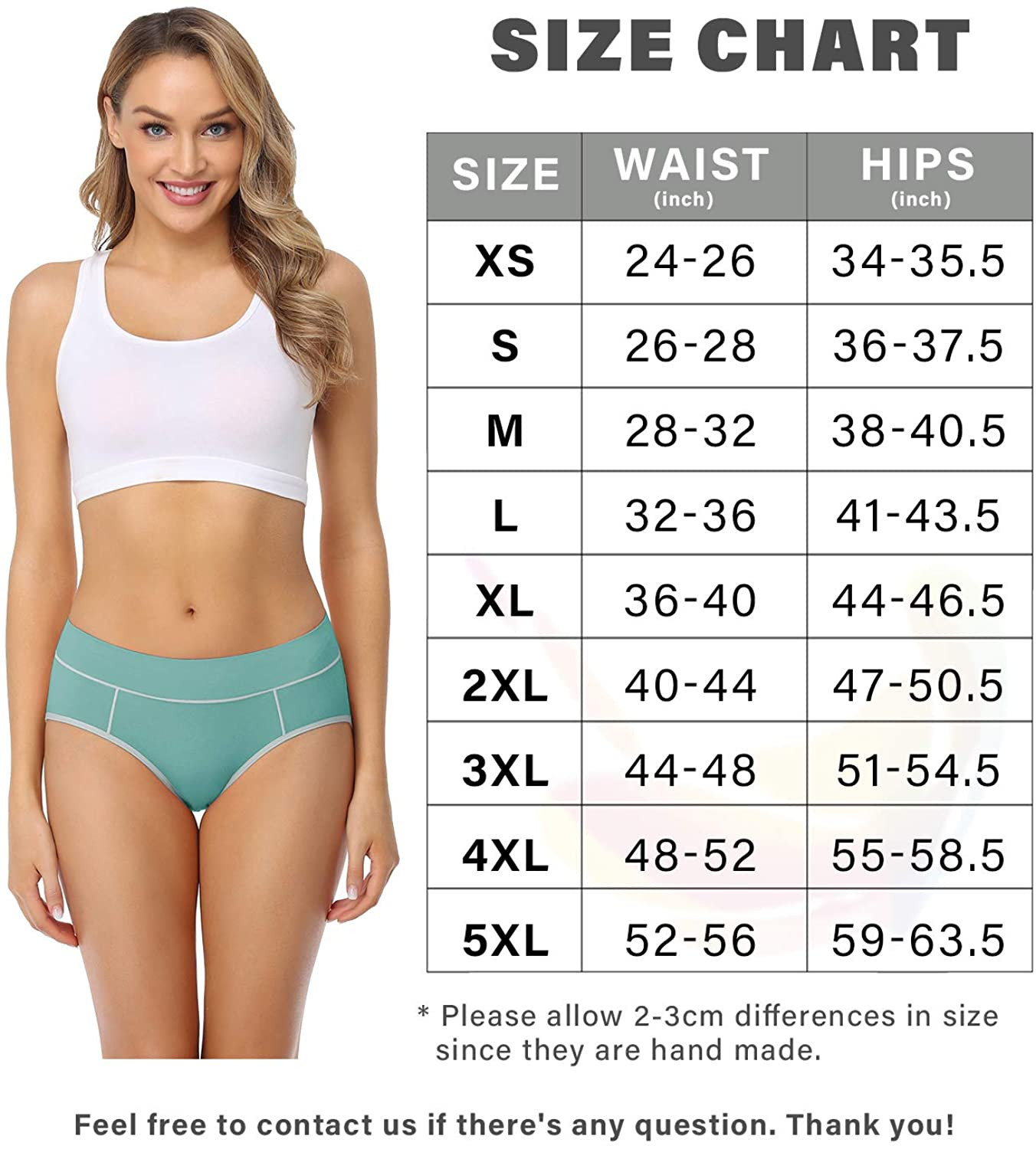 Wirarpa Women'S Cotton Stretch Underwear Comfy Mid Waisted Briefs Ladies Breathable Panties Multipack Apparel & Accessories > Clothing > Underwear & Socks > Underwear KYLIE MAX