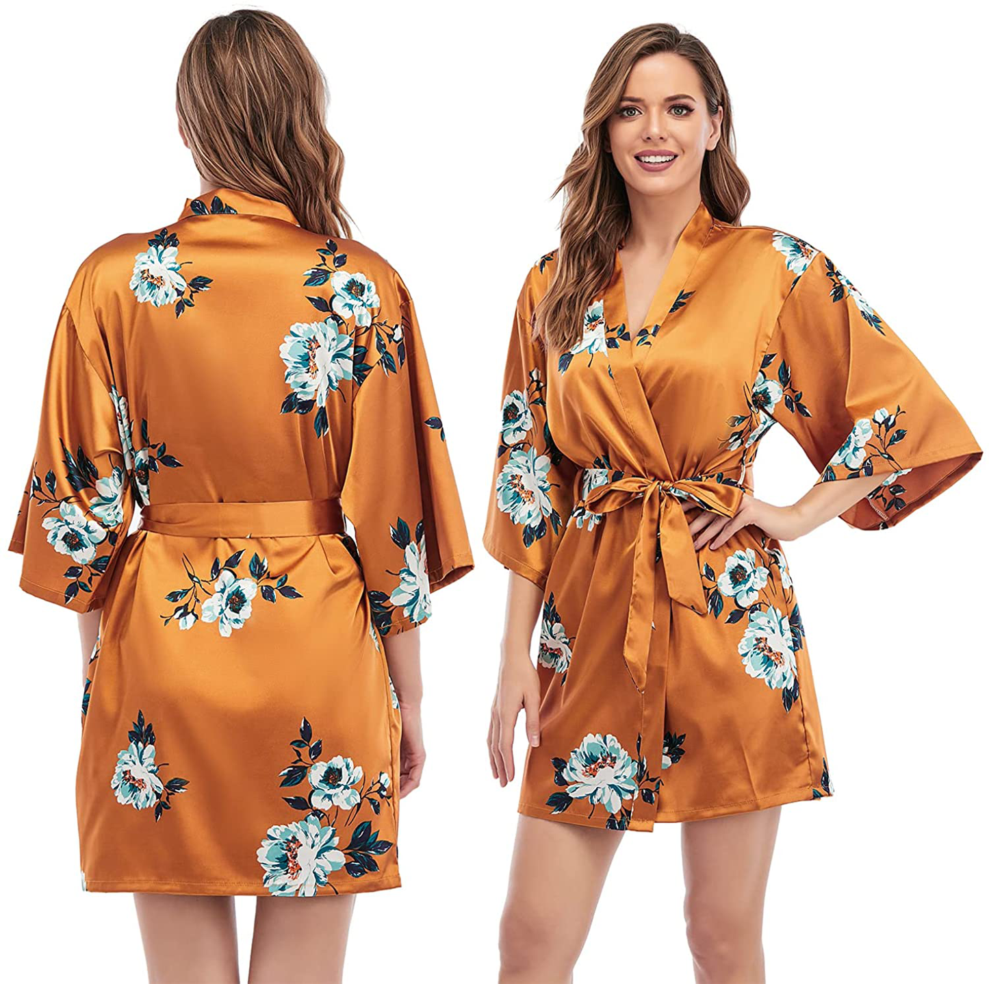 Escalier Womens Silk Satin Pajamas Set 2Pcs Silky Pj Sleepwear Lapel Loungewear Apparel & Accessories > Clothing > Sleepwear & Loungewear > Robes Escalier