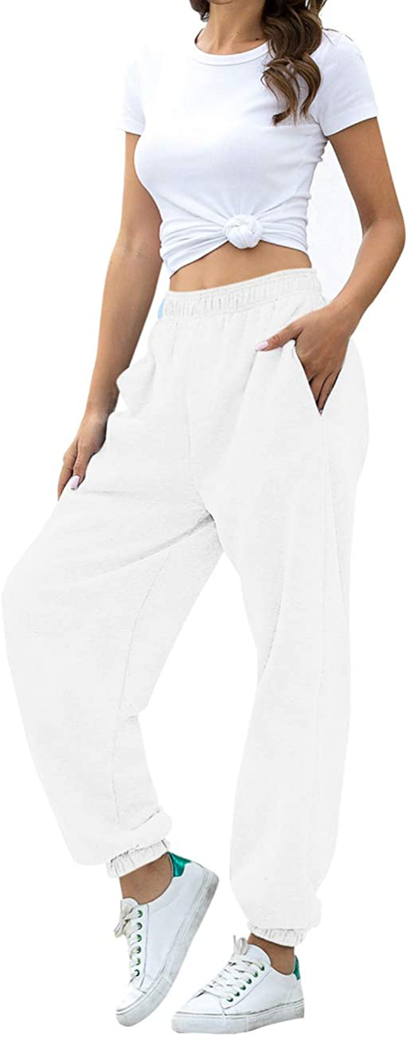 Hesayep Women'S High Waisted Sweatpants Workout Active Joggers Pants Baggy Lounge Bottoms Apparel & Accessories > Clothing > Activewear Kylie Max