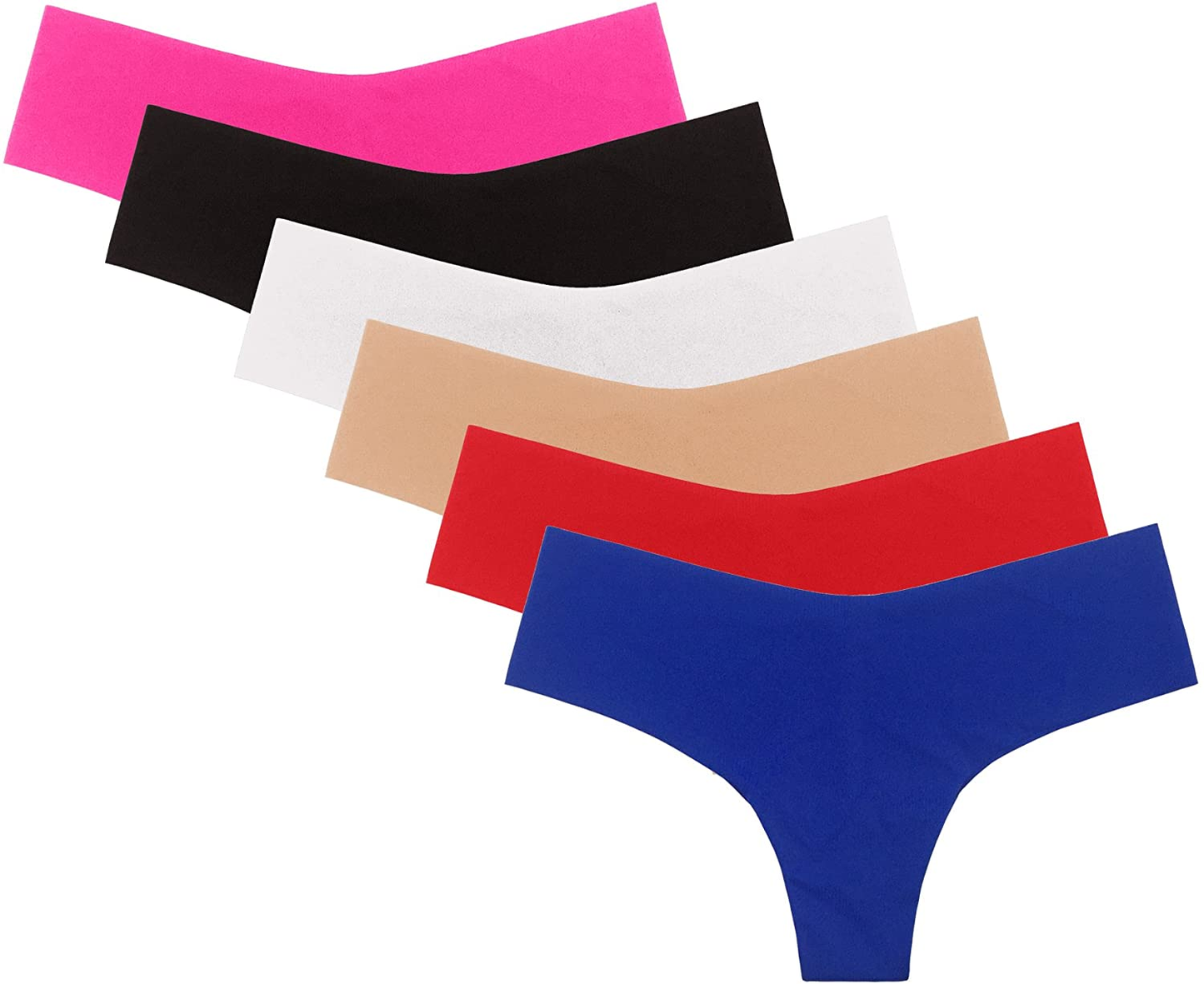 SHEKINI Underwear Smooth Stretch Invisible Cheeky Hipster Panties for Women 6 Pack Apparel & Accessories > Clothing > Underwear & Socks > Underwear KYLIE MAX Assorted 2 X-Large