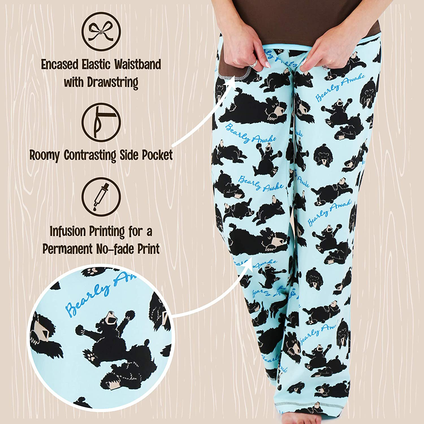 Lazy One Fitted Pajamas for Women, Cute Pajama Pants and Top Separates Apparel & Accessories > Clothing > Sleepwear & Loungewear > Pajamas Kylie Max