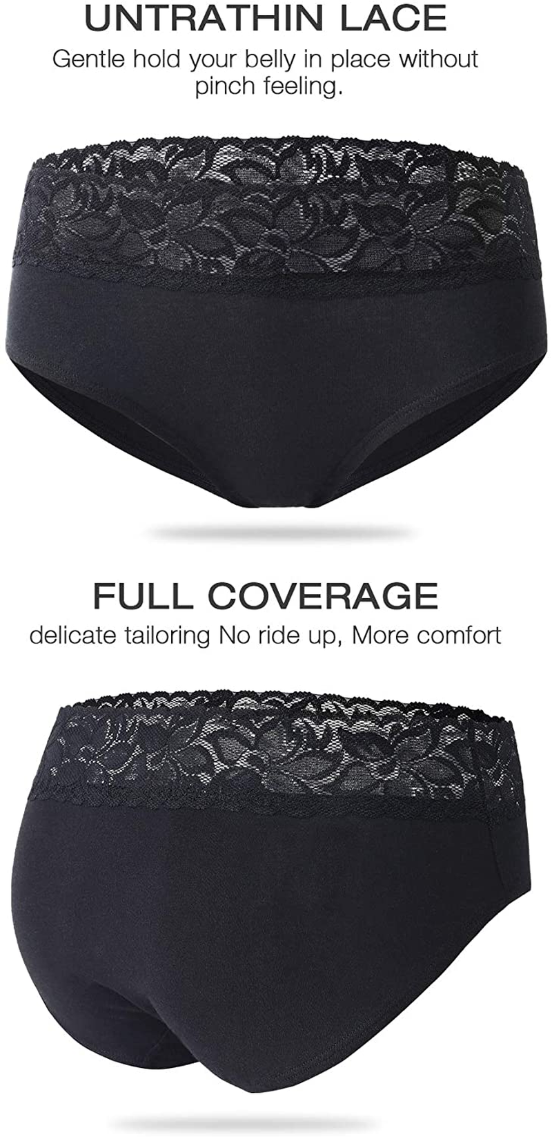 Cotton Hipster Panties for Women Lace Hiphugger Panties Bikini Underwear Pack Apparel & Accessories > Clothing > Underwear & Socks > Underwear Altheanray