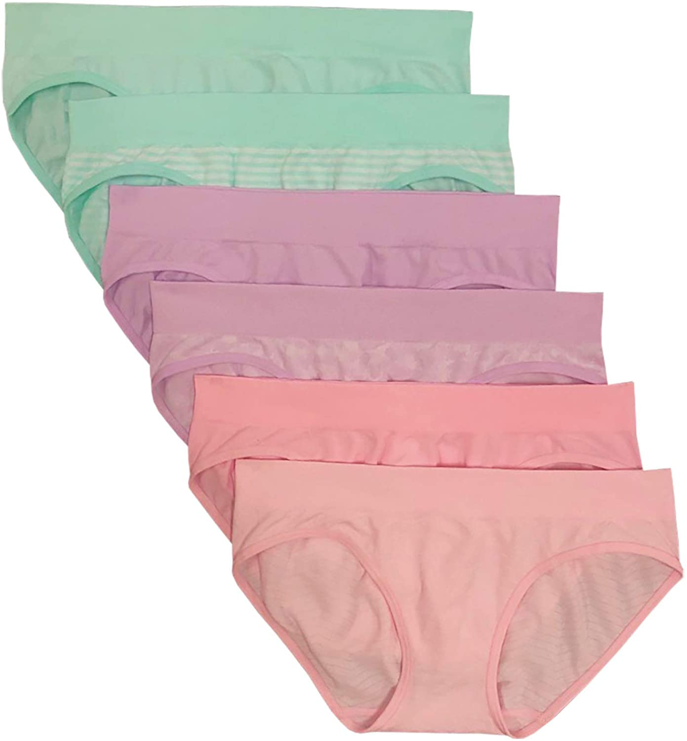 Secret Treasures Assorted 2 Prints & Solids 6 Pair Seamless Bikini Panties Apparel & Accessories > Clothing > Underwear & Socks > Underwear Secret Treasures XXXL 22