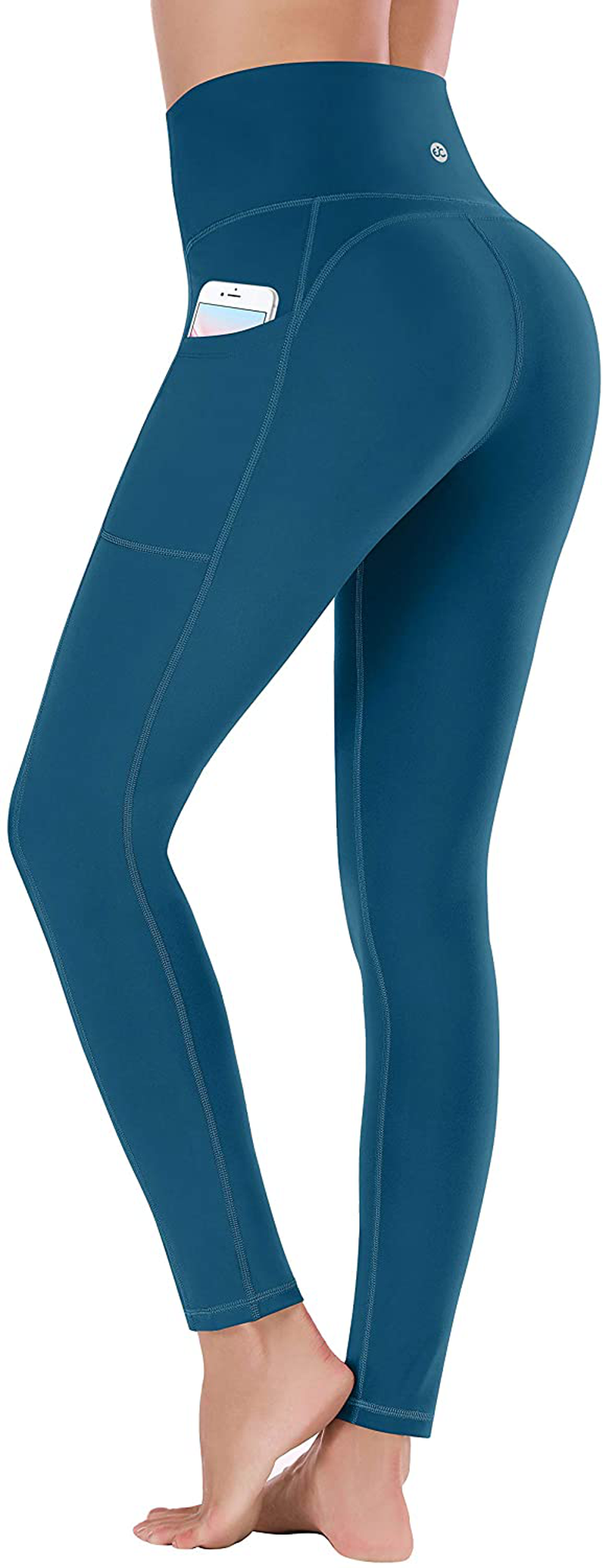Ewedoos Women's Yoga Pants with Pockets - Leggings with Pockets, High Waist Tummy Control Non See-Through Workout Pants Apparel & Accessories > Clothing > Activewear Ewedoos Peacock Blue XX-Large