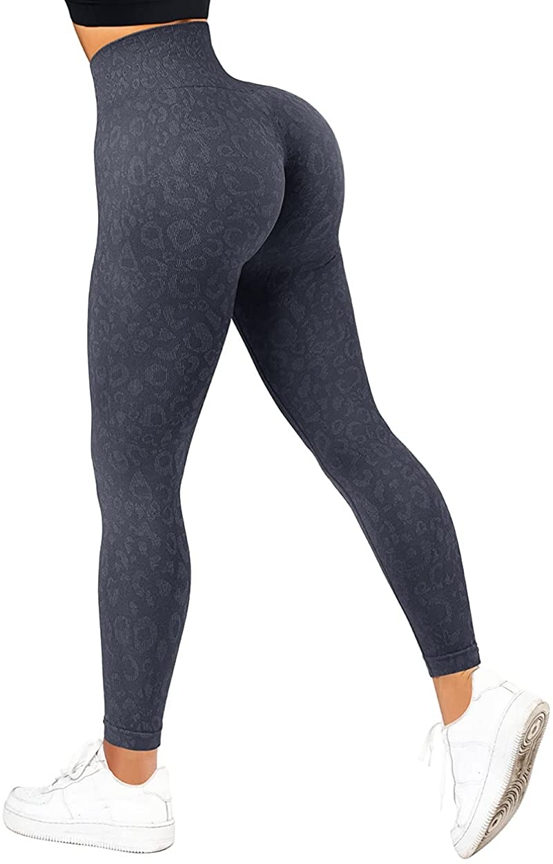 SUUKSESS Women Scrunch Butt Lifting Seamless Leggings Booty High Waisted Workout Yoga Pants Apparel & Accessories > Clothing > Activewear SUUKSESS #1 Upgrade Leopard Navy Blue Large