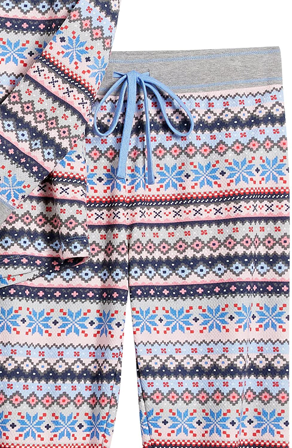 Mae Women's Vintage Thermal Henley Long Sleeve Top with Jogger Pajama Set Apparel & Accessories > Clothing > Sleepwear & Loungewear > Pajamas Mae