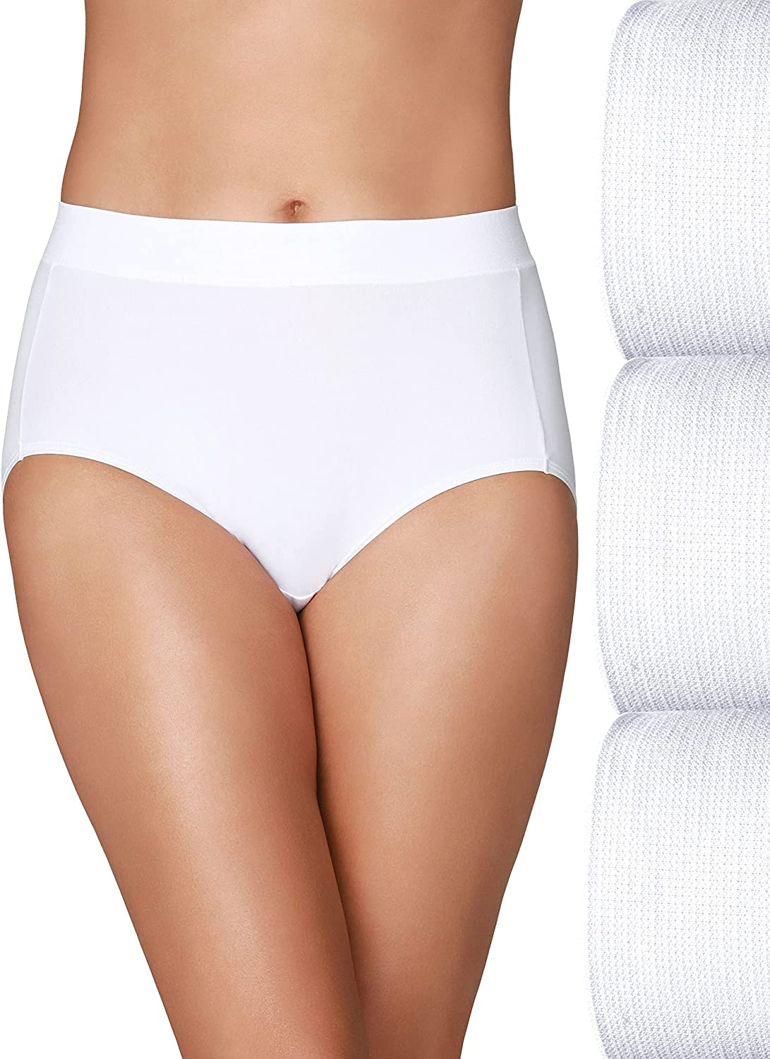 Vanity Fair Women'S beyond Comfort Seamless Waist Panties Apparel & Accessories > Clothing > Underwear & Socks > Underwear Vanity Fair Brief - 3 Pack - White/White/White Brief 6