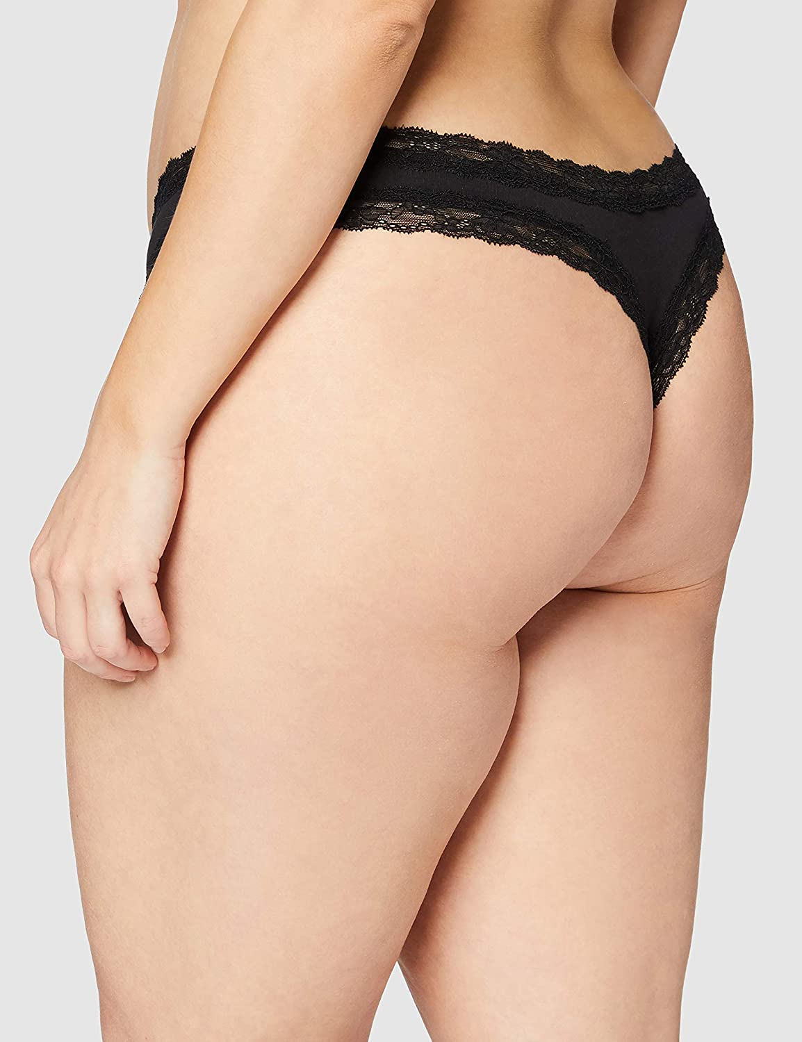 Iris & Lilly Women'S Cotton and Lace Thong Underwear, Pack of 5 Apparel & Accessories > Clothing > Underwear & Socks > Underwear Iris & Lilly
