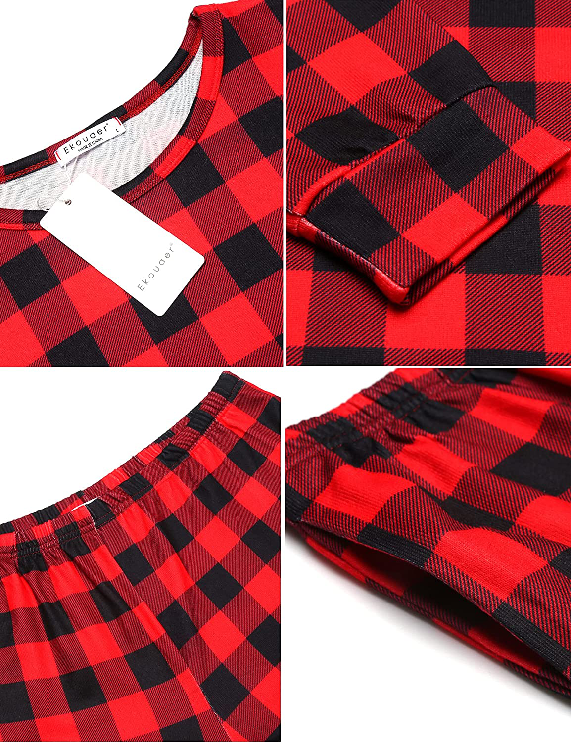 Ekouaer Womens Pajama Set Long Sleeve Sleepwear Star Print Nightwear Soft Pjs Lounge Sets with Pockets Apparel & Accessories > Clothing > Sleepwear & Loungewear > Pajamas Ekouaer