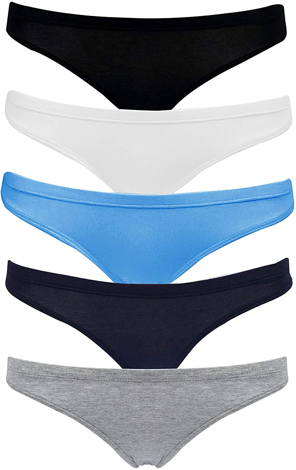 Emprella Cotton Underwear Women, 8 or 5 Pack Womens Bikini Seamless Ladies Cheeky Panty Apparel & Accessories > Clothing > Underwear & Socks > Underwear Emprella 5 Pack Assorted Large