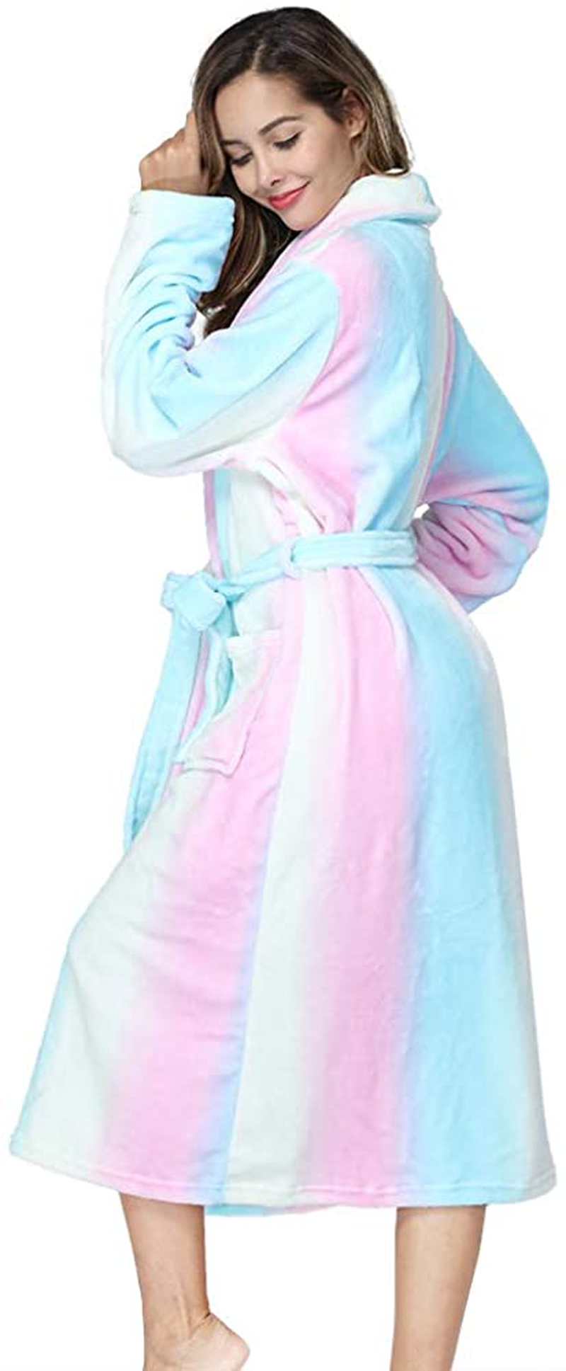 RONGTAI Womens Bathrobe Ladies Fleece Plush Warm Long Robes Apparel & Accessories > Clothing > Sleepwear & Loungewear > Robes Kylie Max