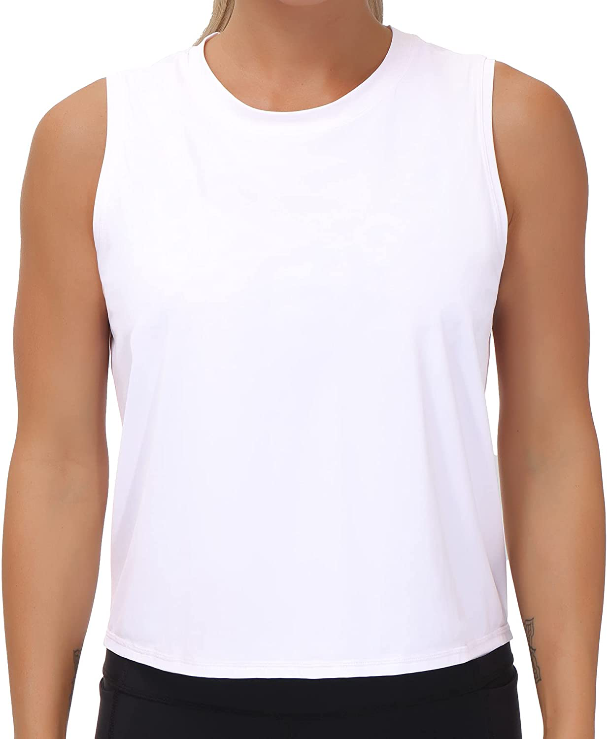 Ice Silk Workout Tops for Women Quick Dry Muscle Gym Running Shirts Sleeveless Flowy Yoga Tank Tops Apparel & Accessories > Clothing > Activewear Kylie Max