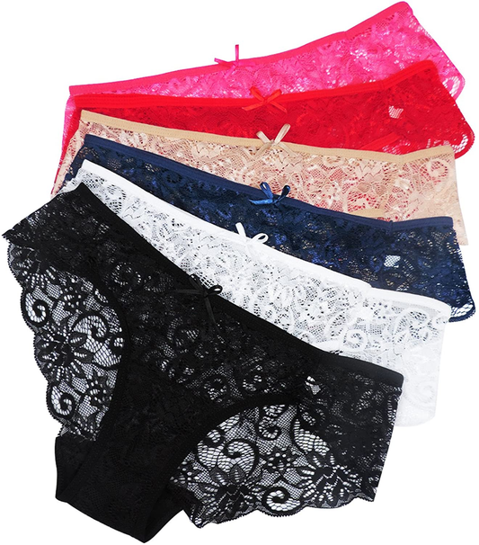Sunm Boutique Womens Underwear Invisible Seamless Bikini Lace Underwear Half Back Coverage Panties Apparel & Accessories > Clothing > Underwear & Socks > Underwear Sunm Boutique Multicoloured Medium