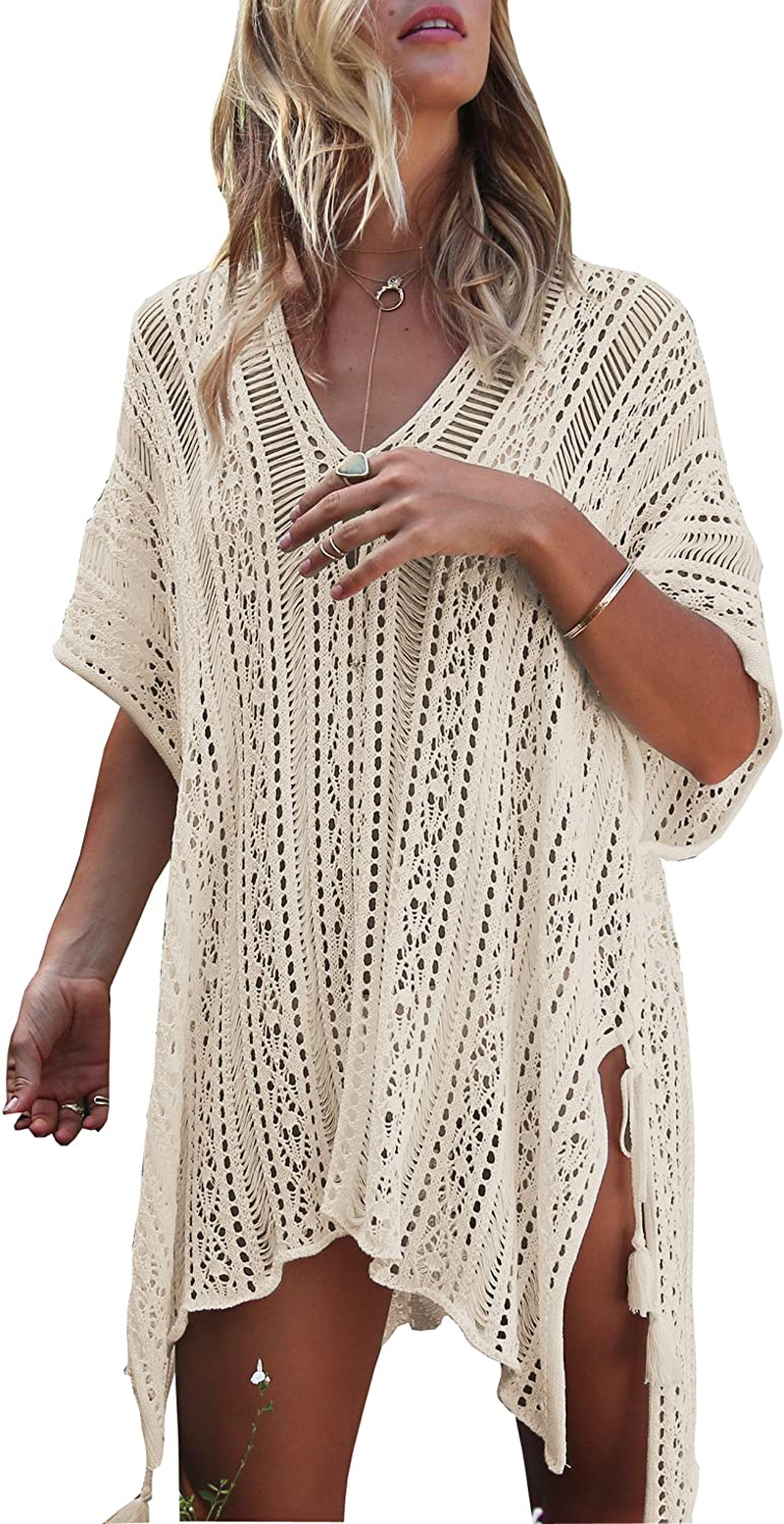 Wander Agio Beach Swimsuit for Women Sleeve Coverups Bikini Cover up Net Apparel & Accessories > Clothing > Swimwear Kylie Max