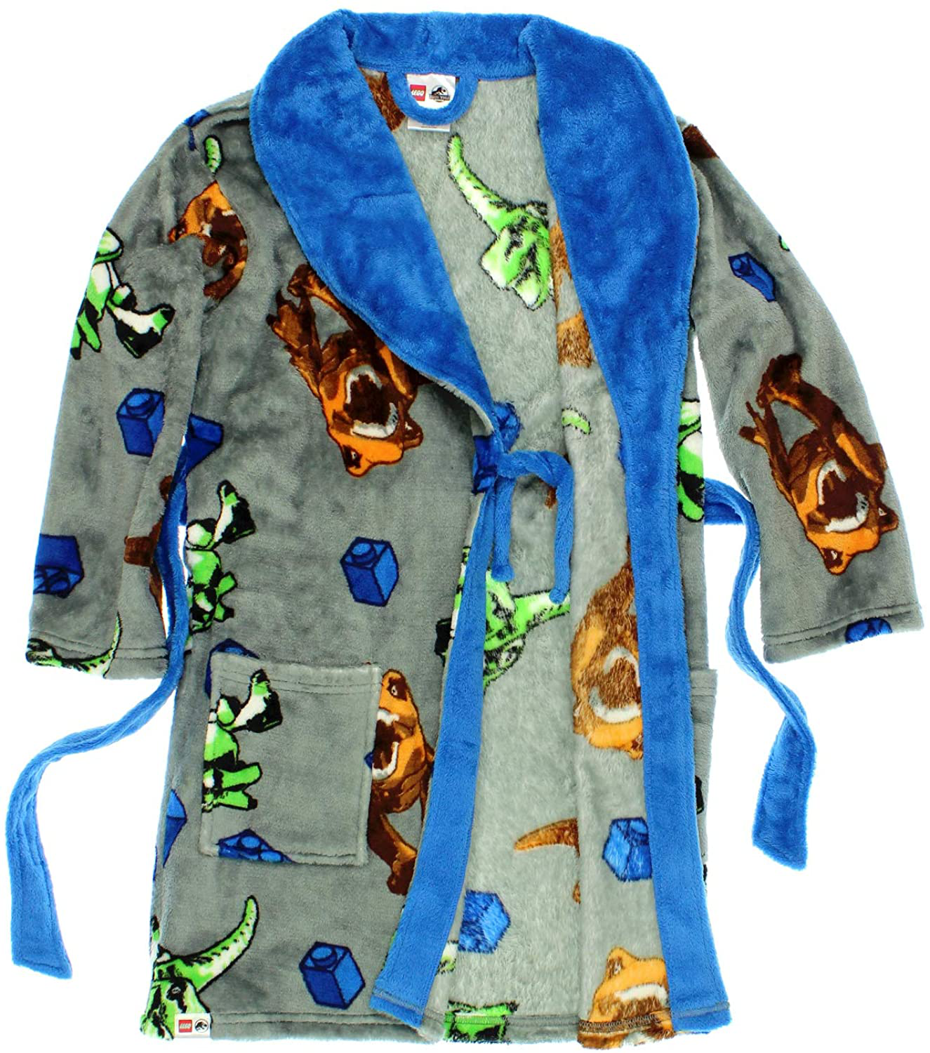 Lego Jurassic World Dinosaur Boys Fleece Bathrobe Robe Apparel & Accessories > Clothing > Sleepwear & Loungewear > Robes Kylie Max