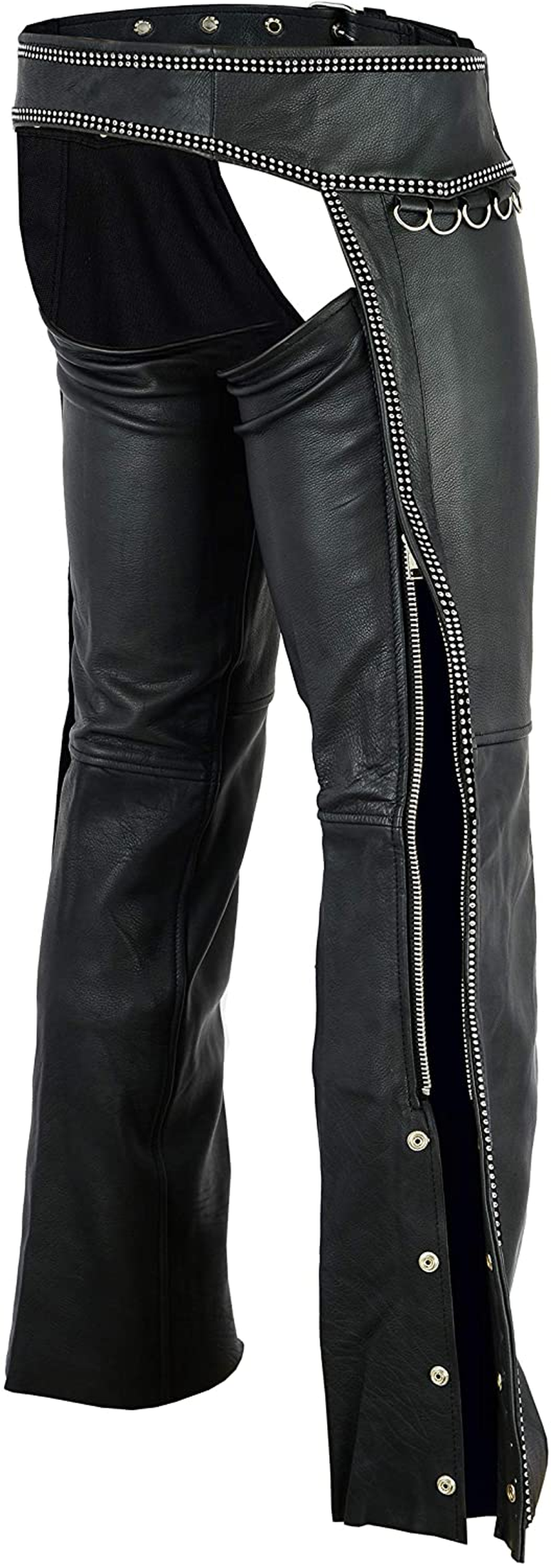 HIGHWAY LEATHER Hip Hugger Leather Chaps Bling Detailing Women Style Apparel & Accessories > Clothing > Underwear & Socks > Underwear HIGHWAY LEATHER