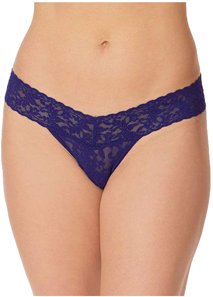 hanky panky, Signature Lace Low Rise Thong, One Size (2-12) Apparel & Accessories > Clothing > Underwear & Socks > Underwear hanky panky Navy One Size
