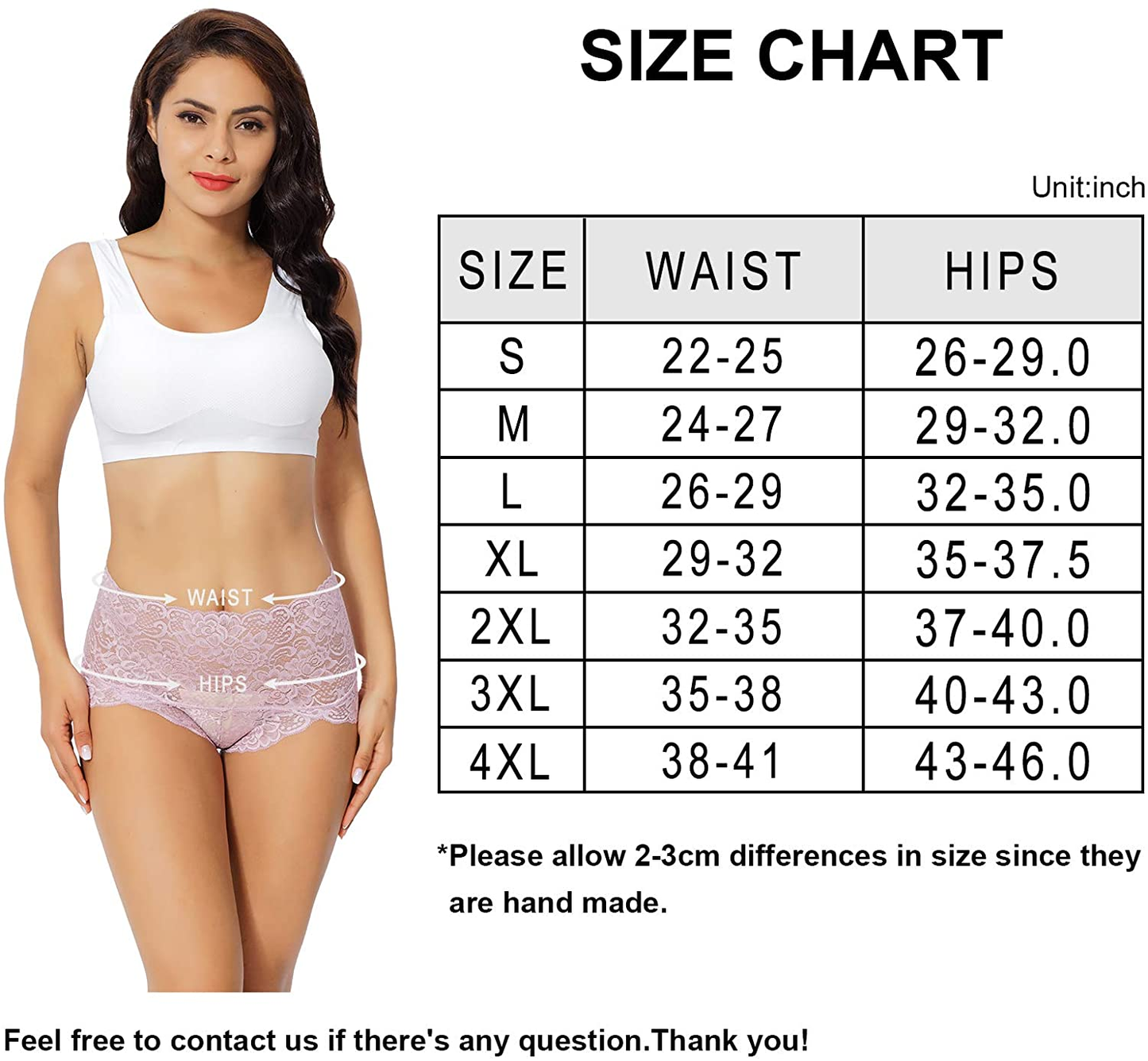 KYY Women'S Lace Underwear High Waist Sexy Panties Full Coverage Briefs 4 Pack Apparel & Accessories > Clothing > Underwear & Socks > Underwear KYY
