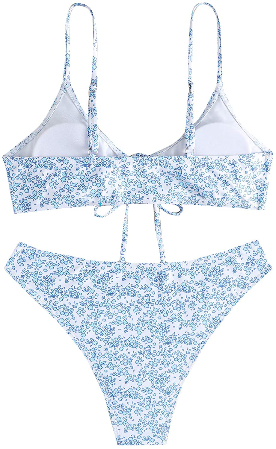 SOLY HUX Women's Floral Print Tie Front Bikini Bathing Suit 2 Piece Swimsuits Apparel & Accessories > Clothing > Swimwear KYLIE MAX