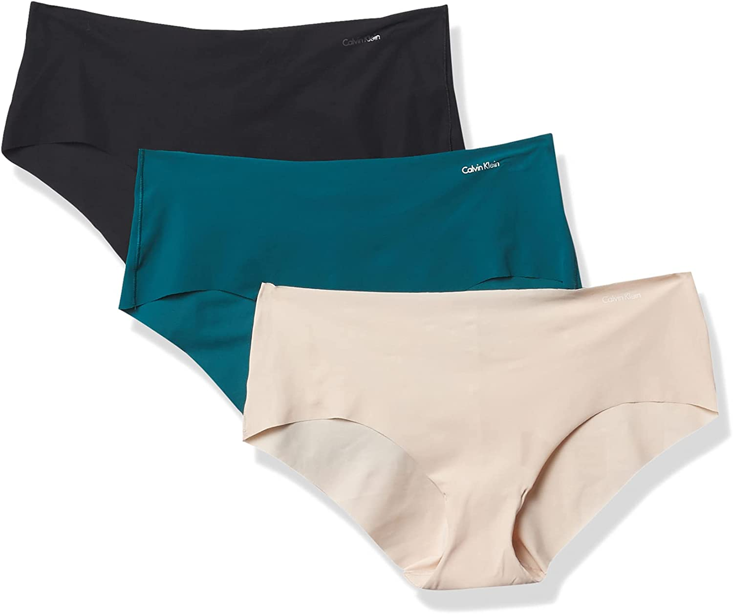 Calvin Klein Women'S Invisibles Hipster Multipack Panty Apparel & Accessories > Clothing > Underwear & Socks > Underwear Calvin Klein Topaz Gemstone/Buff Beige/Black Medium