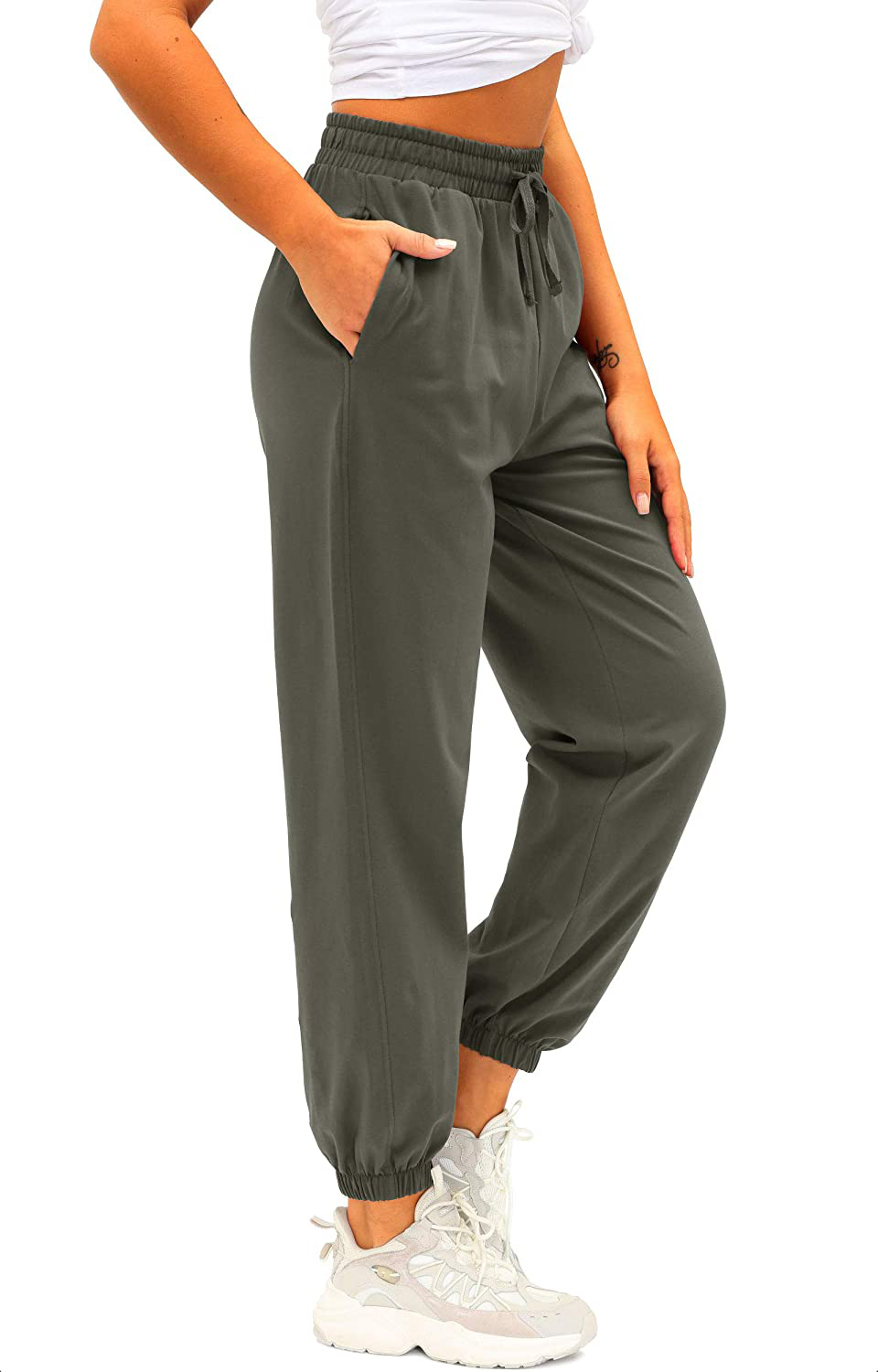 Women'S Cotton Sweatpants High Waisted Pants with Pockets Athletic Fit Joggers for Women Lounge,Jogging Apparel & Accessories > Clothing > Activewear Kylie Max