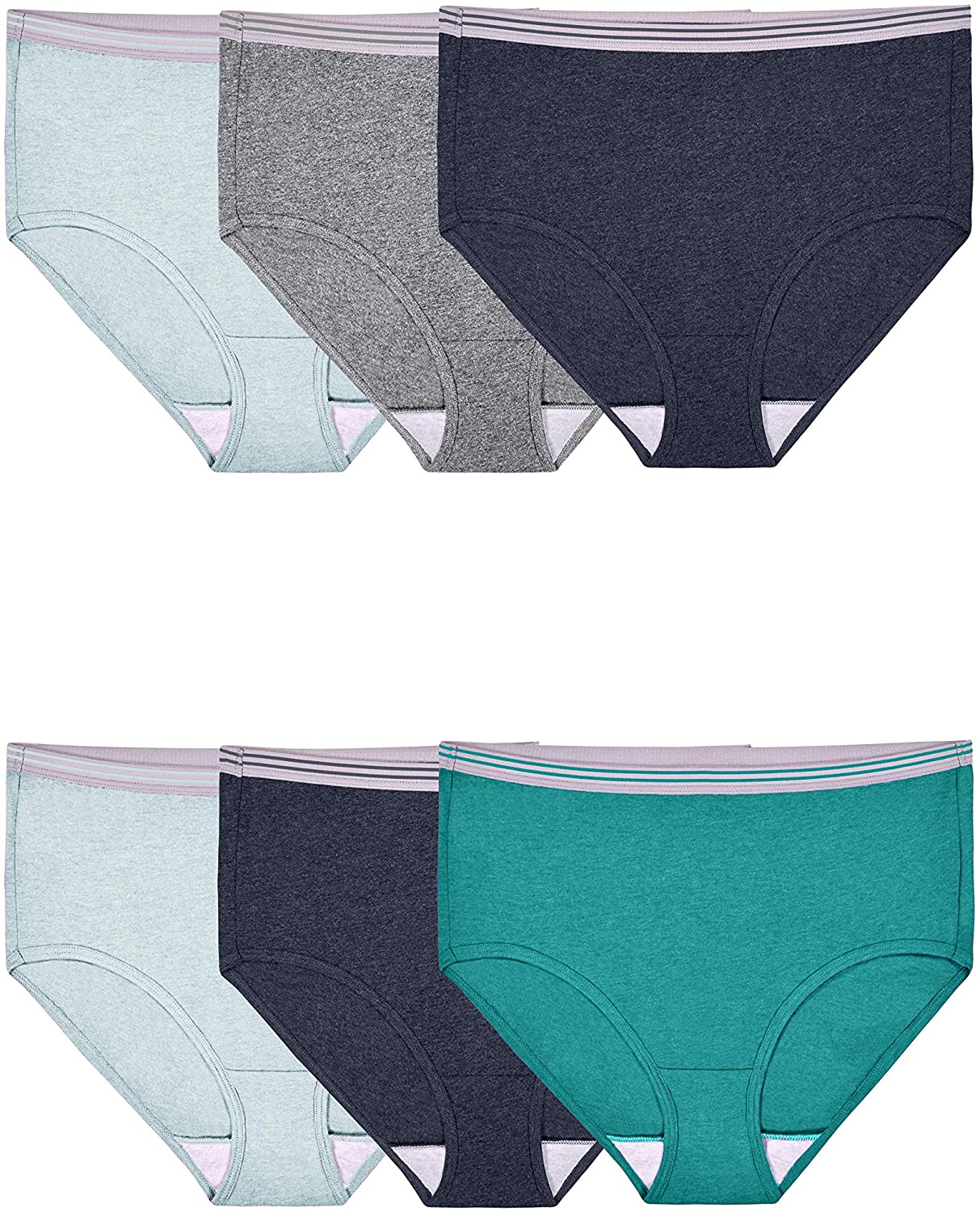 Fruit of the Loom Women'S Eversoft Cotton Brief Underwear (Regular & plus Size) Apparel & Accessories > Clothing > Underwear & Socks > Underwear Fruit of the Loom Brief - 6 Pack - Assorted Heathers Brief 8