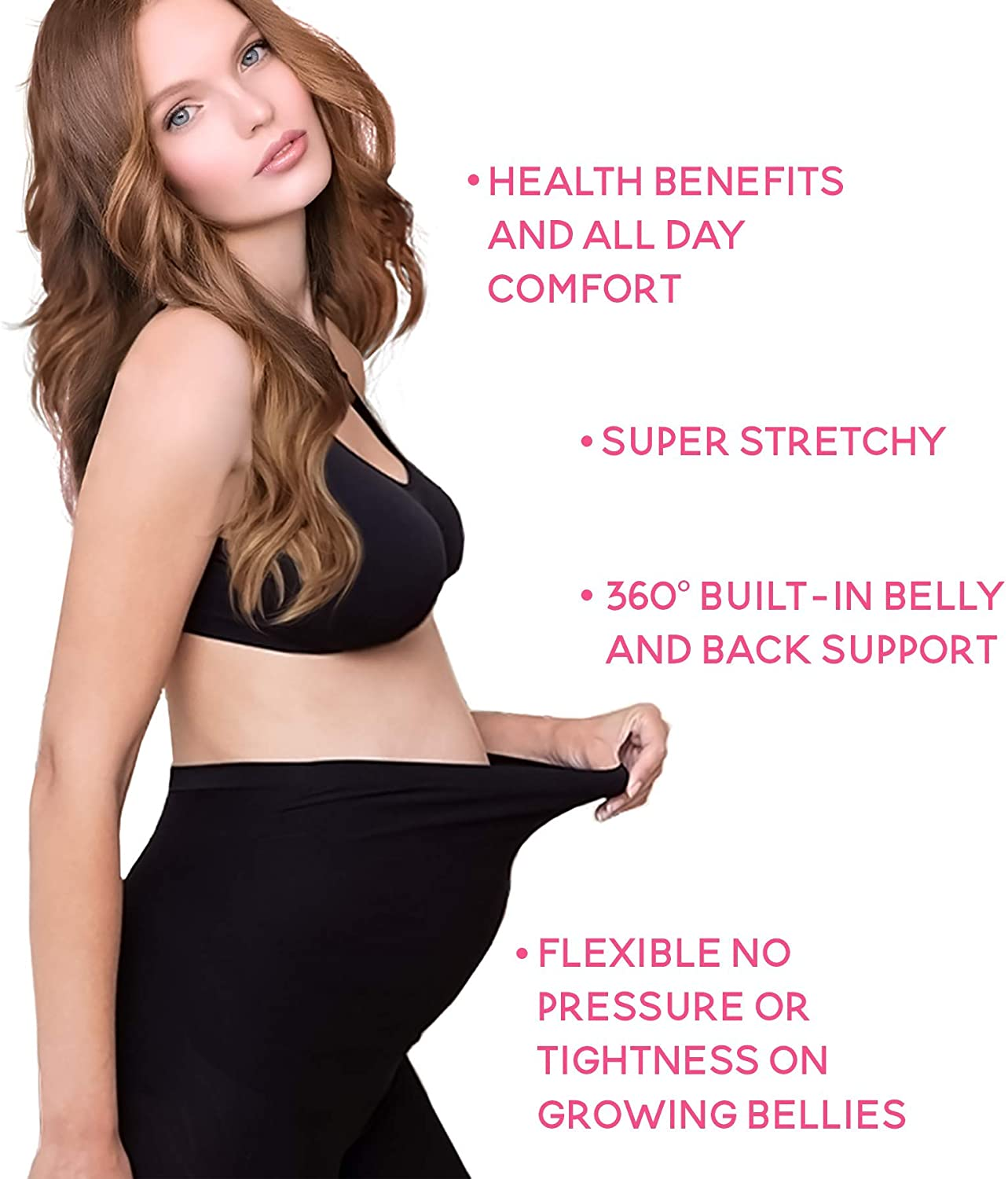 Maternity Leggings Active Wear over the Bump Pants Pregnancy Shaping over the Belly Postpartum Breastfeeding Apparel & Accessories > Clothing > Underwear & Socks > Shapewear Terramed Just Think Comfort