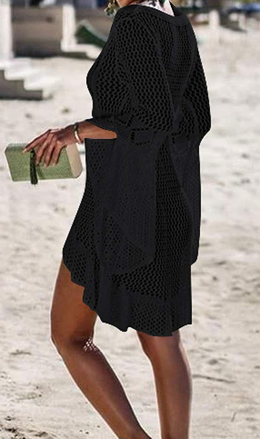 Wander Agio Beach Tops Sexy Perspective Cover Dresses Bikini Cover-Ups Net Coverups Apparel & Accessories > Clothing > Swimwear Kylie Max