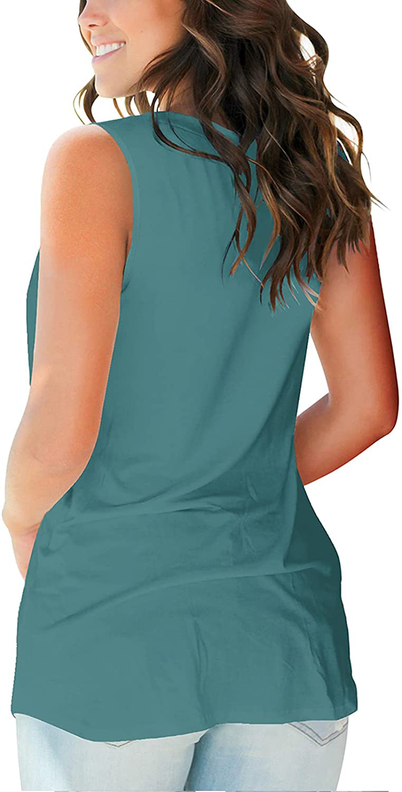 SAMPEEL Tank Tops for Women Trendy V Neck Basic Sleeveless Tee Shirts Women Casual Apparel & Accessories > Clothing > Activewear Kylie Max