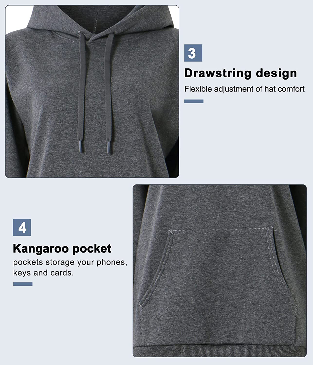 Women'S Basic Pullover Hoodie Loose Fit Ultra Soft Fleece Hooded Sweatshirt with Pockets Apparel & Accessories > Clothing > Activewear Kylie Max