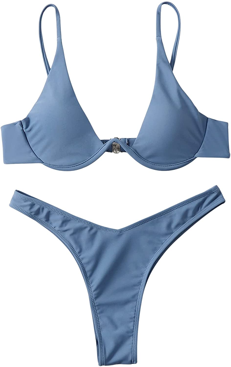 Verdusa Women'S Sexy Triangle Bathing Two Pieces Swimsuit Bikini Set Apparel & Accessories > Clothing > Underwear & Socks > Underwear Verdusa