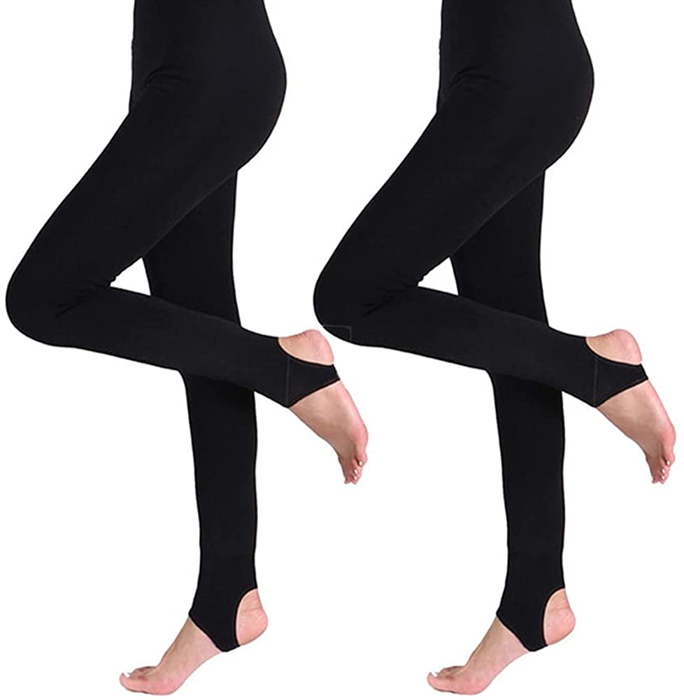 Blostirno Women'S Fleece Lined Tights Thermal Pantyhose Leggings Apparel & Accessories > Clothing > Underwear & Socks > Shapewear Blostirno Stirrup Black 2-pack Small-Medium