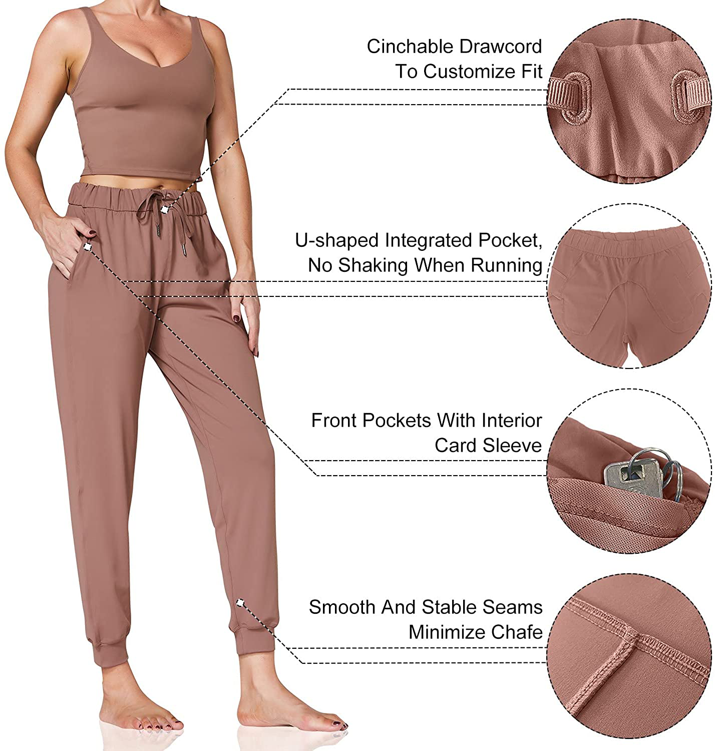 Sunzel Women Lightweight Joggers Pants with Pockets, Super Soft Quick Dry Lounge Sweatpants for Yoga Workout Running Casual Apparel & Accessories > Clothing > Activewear Kylie Max