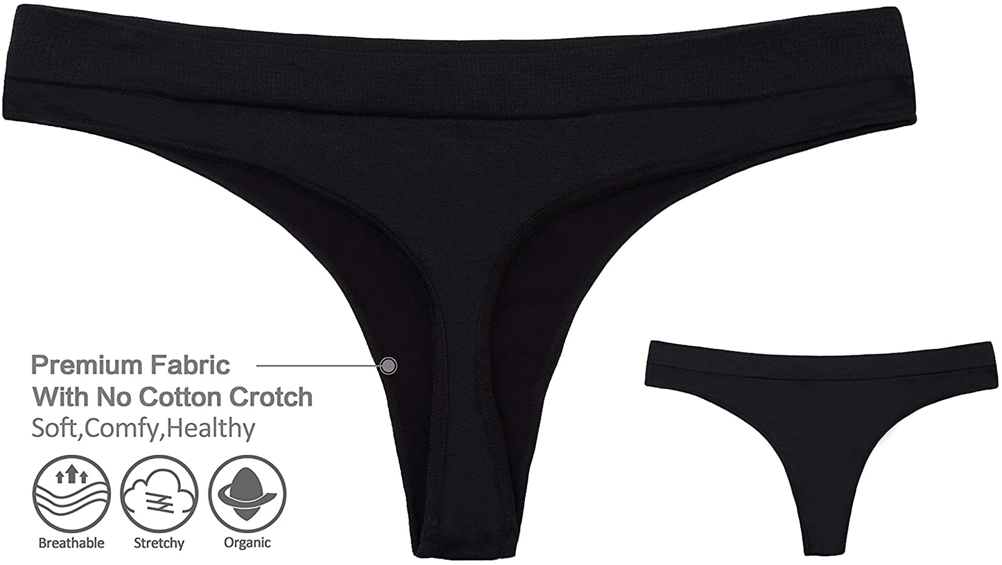 Nowketon Thongs for Women, Seamless No Show Thong, Stretchy Spandex Nylon Underwear Apparel & Accessories > Clothing > Underwear & Socks > Underwear NOWKETON