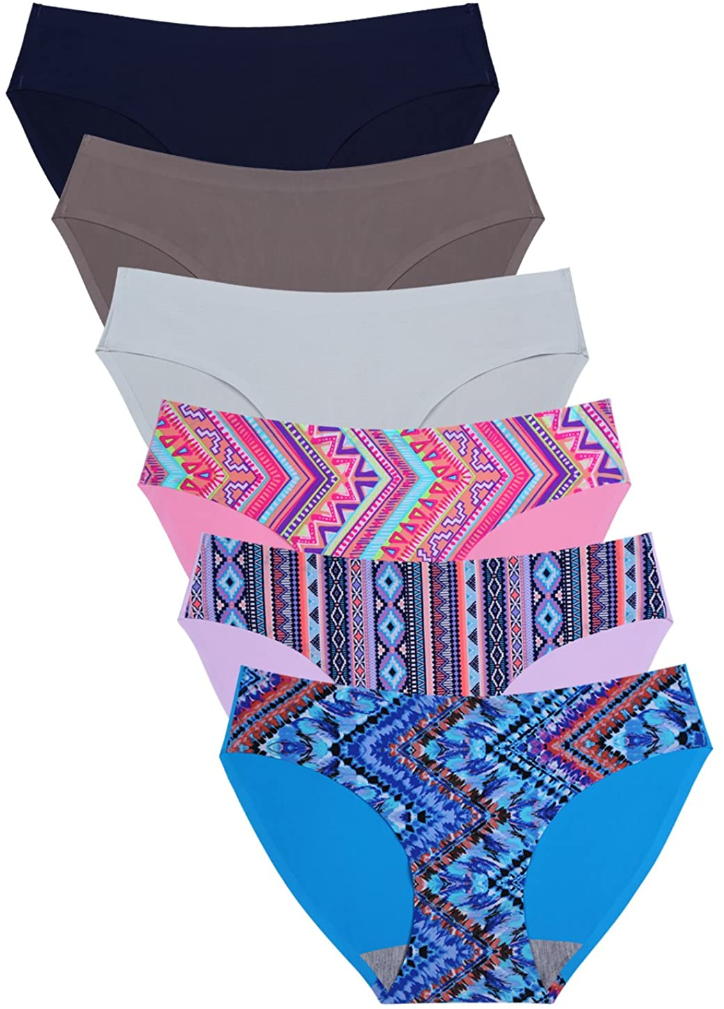 Wealurre Seamless Underwear Invisible Bikini No Show Nylon Spandex Women Panties Apparel & Accessories > Clothing > Underwear & Socks > Underwear Wealurre Db/Br/G/Color Small