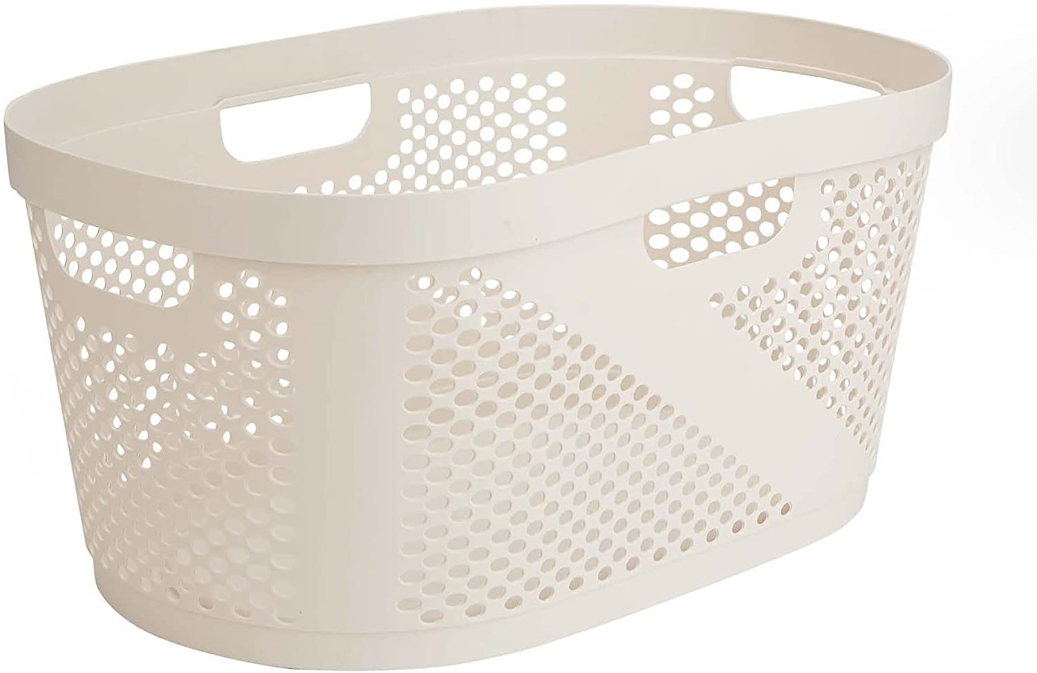 Mind Reader HHAMP40-IVO, Laundry, Storage, Bathroom, Bedroom, Home, Ivory 40 Liter Clothes Basket Apparel & Accessories > Clothing > Underwear & Socks > Underwear Mind Reader