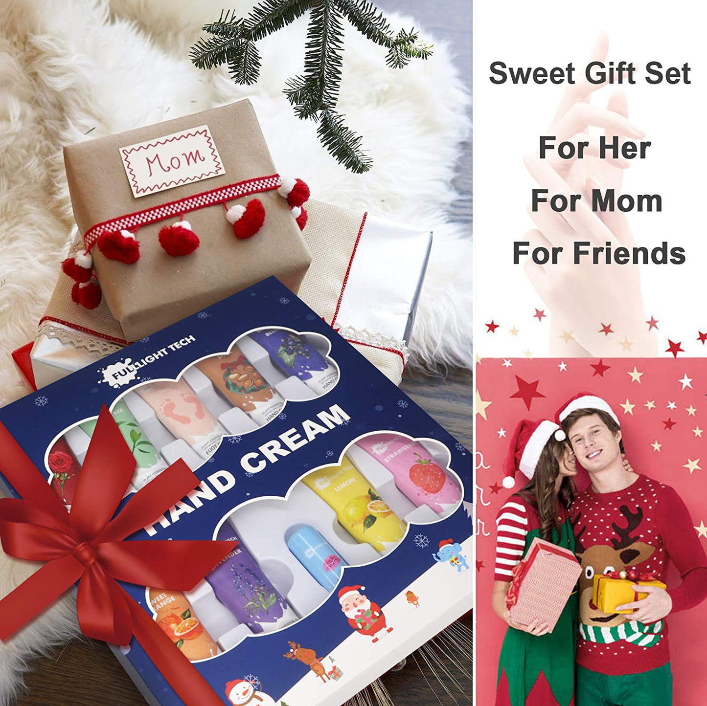 Hand Cream Gift Set 10 Packs w/Foot Cream & Lip Balm Moisturizing Hand Lotion w/Shea Butter for Dry Cracked Hands Skin,Unique Christmas Stocking Stuffers Gift for Women Wife Mom Her Grandma Arts & Entertainment > Party & Celebration > Gift Giving FULLLIGHT TECH