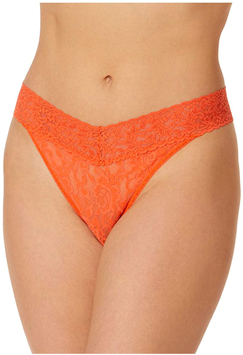 hanky panky Women's Signature Lace Original Rise Thong Apparel & Accessories > Clothing > Underwear & Socks > Underwear Hanky Panky Orange Sparkle