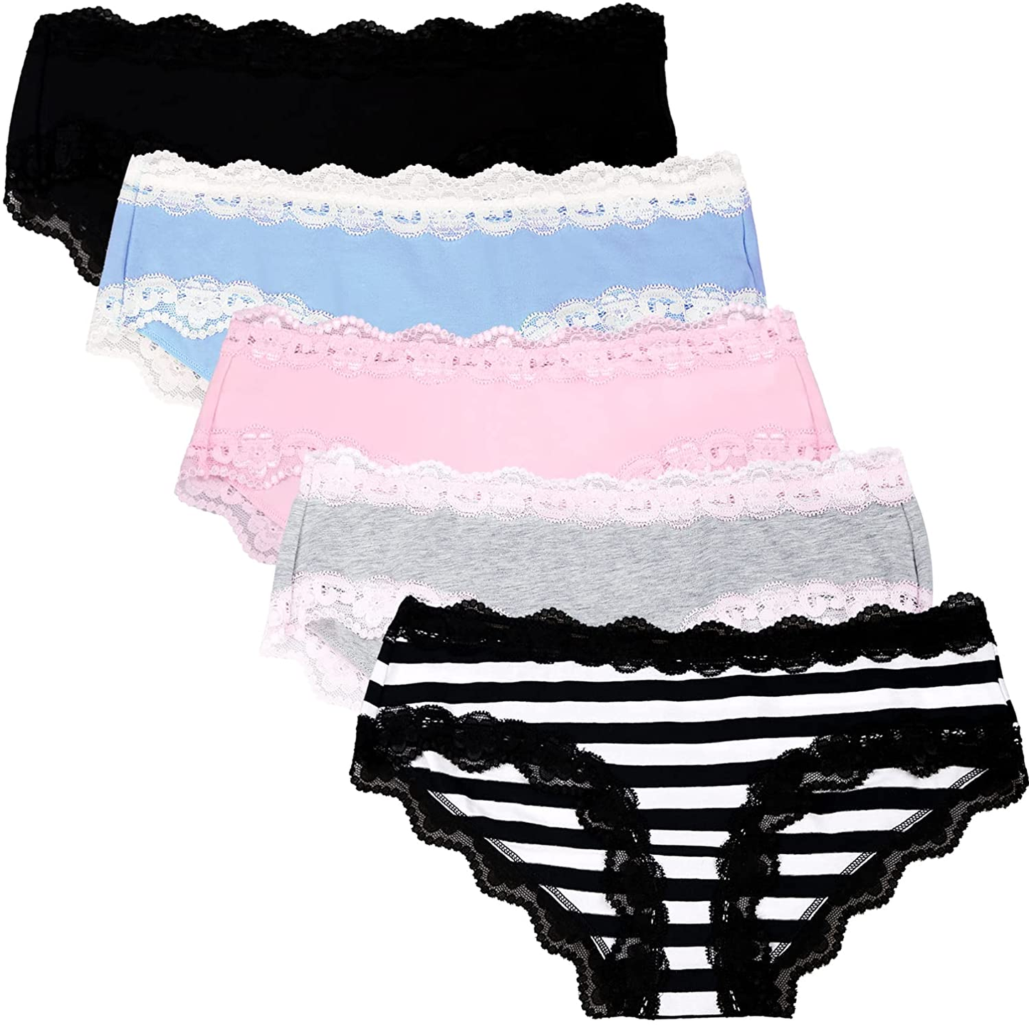 LYYTHAVON Women’S Underwear Soft Breathable Cotton Brief Ladies Panties 5-Pack Apparel & Accessories > Clothing > Underwear & Socks > Underwear LYYTHAVON