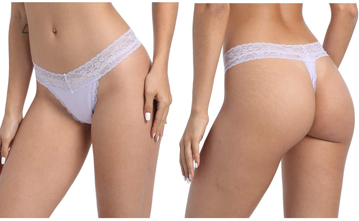 Women's Lace Thongs, T Back Low Waist See Through Panties Sexy Seamless V-Shape Design Lace Thongs for Women Apparel & Accessories > Clothing > Underwear & Socks > Underwear Delcroix