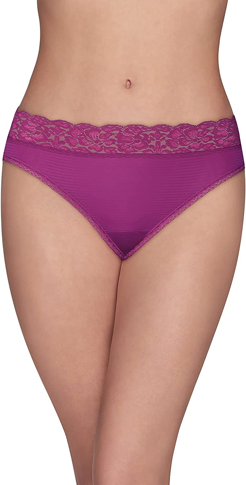 Vanity Fair Women'S Flattering Lace Panties Apparel & Accessories > Clothing > Underwear & Socks > Underwear Vanity Fair Bikini - Plumberry Stripe Bikini 5