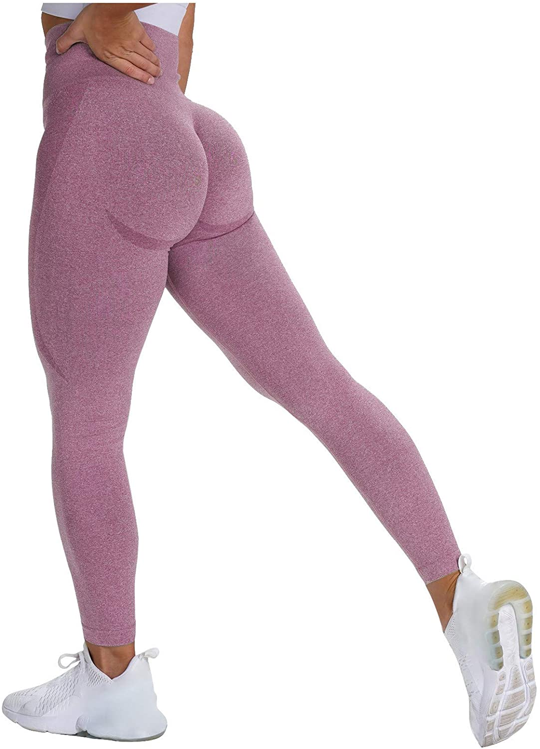 Burband Solid High Waisted Leggings for Women Regular Fit Soft Tummy Control Slimming Yoga Pants Workout Running Joggers Apparel & Accessories > Clothing > Underwear & Socks > Shapewear Burband Watermelon Red Small