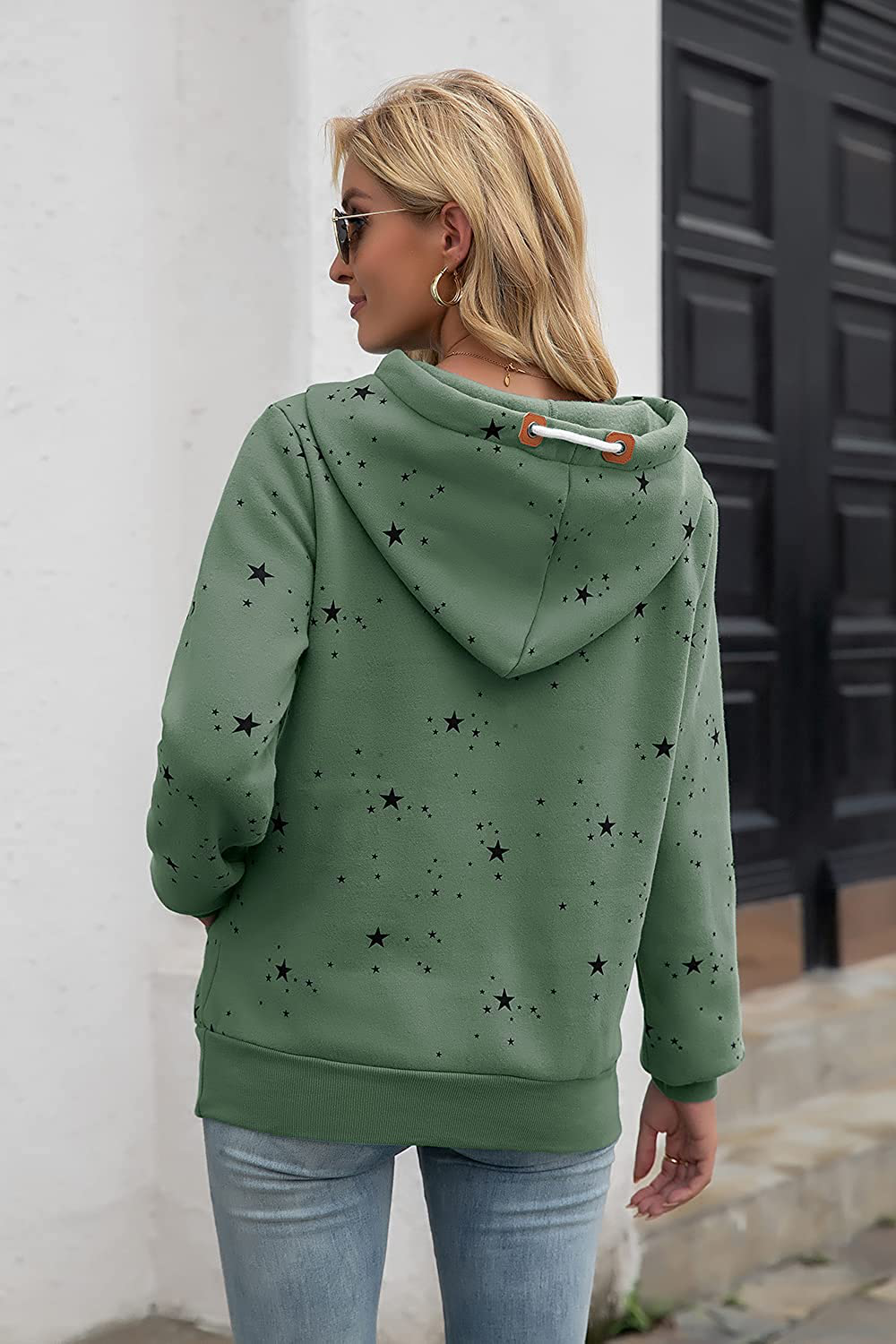 Kapoohott Womens Hoodies Long Sleeve High Necked Printed Hoodies Casual Comply Pullover Sweatshirts with Pockets Apparel & Accessories > Clothing > Activewear Kylie Max