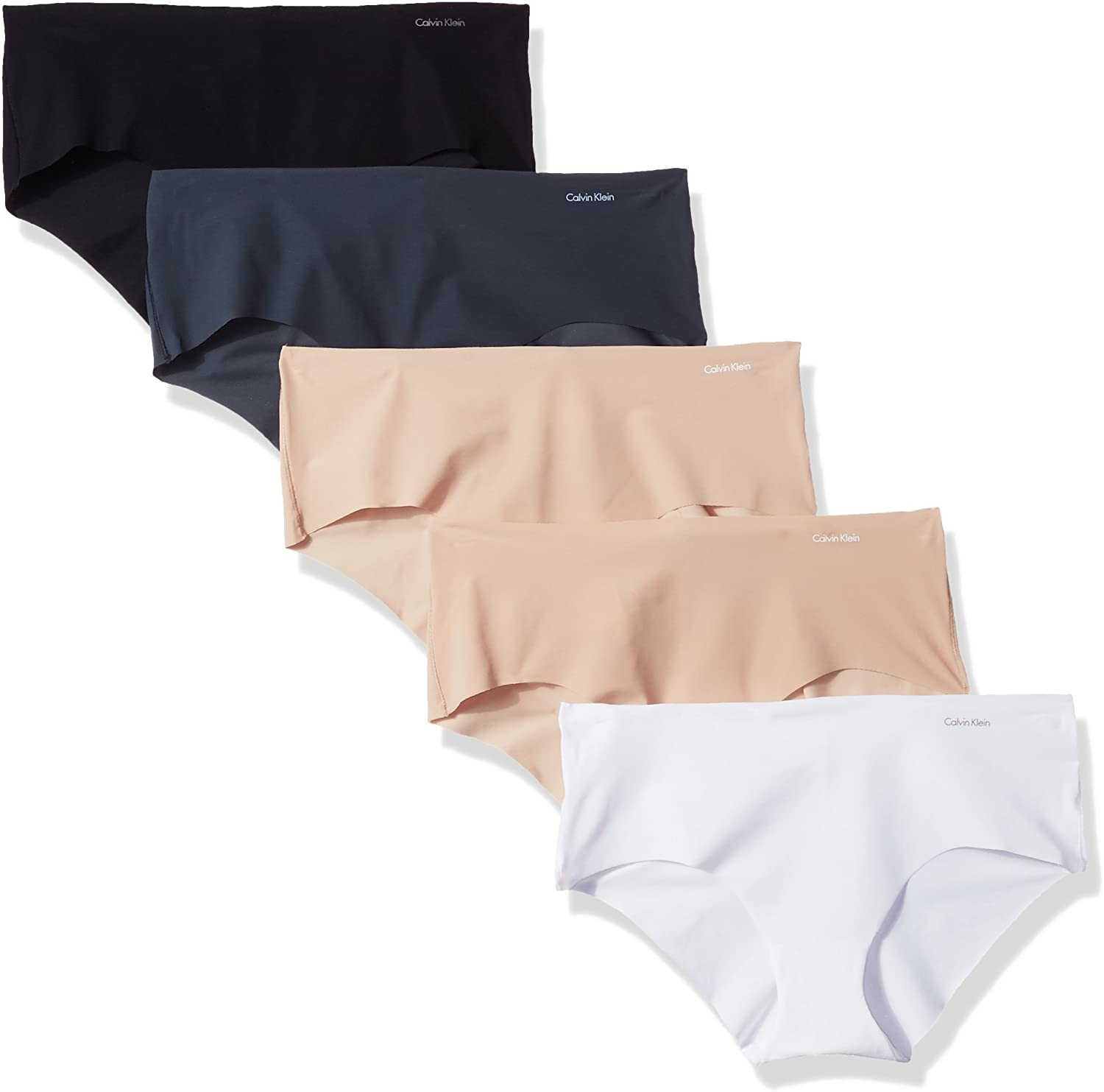 Calvin Klein Women'S Invisibles Hipster Multipack Panty Apparel & Accessories > Clothing > Underwear & Socks > Underwear Calvin Klein Black/Speakeasy/White/Light Caramel/Light Caramel Small