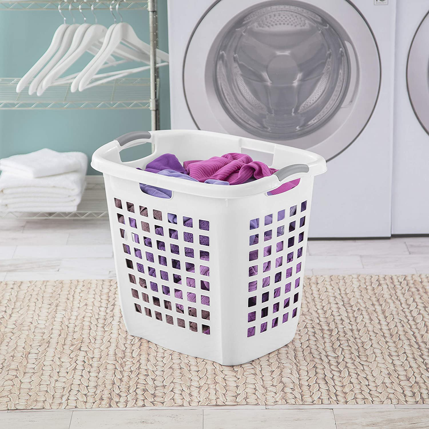 Sterilite 12258004 Ultra Easy Carry Hamper, White Hamper W/Titanium Inserts, 4-Pack Apparel & Accessories > Clothing > Underwear & Socks > Underwear Sterilite