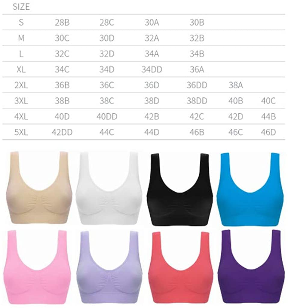 Vermilion Bird Women'S 3 Pack Seamless Comfortable Sports Bra with Removable Pads Apparel & Accessories > Clothing > Underwear & Socks > Bras Kylie Max